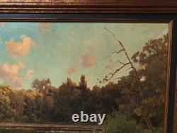 Old Oil Painting, French Barbizon School, 19th Century, Gilded Wooden Frame