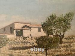 Old Oil Painting Hsp Impressionism Landscape De Provence Corsica To Attribute