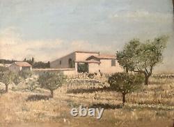 Old Oil Painting Hsp Impressionism Landscape De Provence Corsica To Attribute