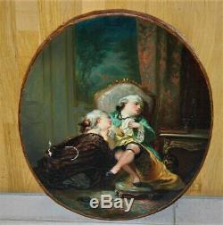 Old Oil Painting On Canvas Childish Eighteenth Fragonard
