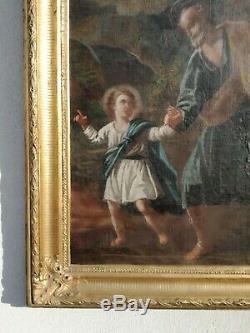 Old Oil Painting On Canvas Emiliana St. Joseph School Child Jesus XVIII