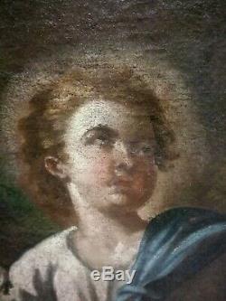 Old Oil Painting On Canvas Emiliana St. Joseph School Child Jesus XVIII