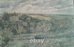 Old Oil Painting On Canvas Landscape Pyreneesoriginal. René Gaston Lagorre