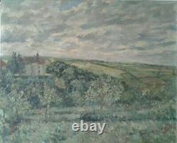 Old Oil Painting On Canvas Landscape Pyreneesoriginal. René Gaston Lagorre