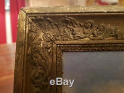 Old Oil Painting On Canvas Landscape XIX S Framework Empire