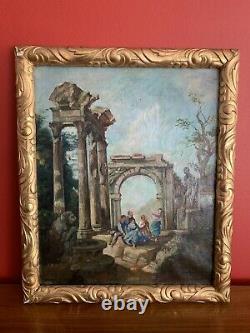 Old Oil Painting On Canvas Landscape XVIII Em Old Painting Antic Landscape