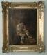 Old Oil Painting On Canvas Man Smoking A Pipe French School 19th