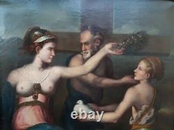 Old. Oil Painting On Canvas. Mythological Scene. Classic New. End 18th