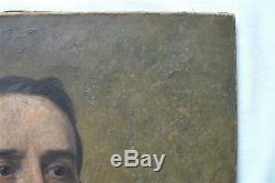 Old Oil Painting On Canvas, Portrait 19 Th Century Man. Signed, Dated 1893