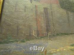Old Oil Painting On Canvas Signed Framed The Slopes Of Montmartre Paris