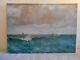 Old Oil Painting On Canvas Signed Yule 1894 Marine Sailboats Sea Storm