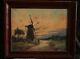 Old Oil Painting On Landscape At The Mill Signed Bary Late Nineteenth