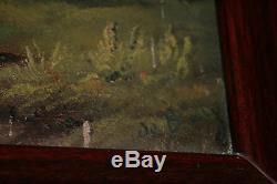 Old Oil Painting On Landscape At The MILL Signed Bary Late Nineteenth