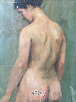 Old Oil Painting On Nude Female Circa 1940-1950 Benirit Auction