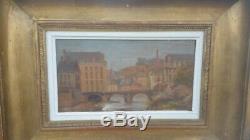 Old Oil Painting On Wood Panel Sedan Meuse XIX Has Even