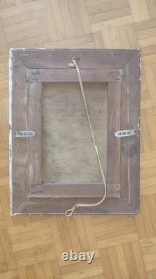 Old Oil Painting on Canvas, Framed, Brucy, 19th Century, Anemone Bouquet