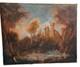 Old Oil Painting On Canvas Landscape With Ruins And Figures 121x98 Cm