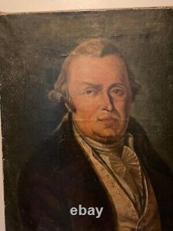 Old Oil Painting on Canvas Portrait of a Man