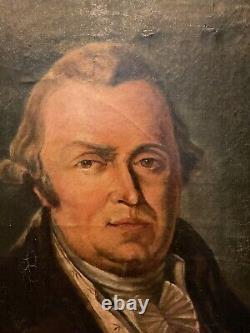 Old Oil Painting on Canvas Portrait of a Man