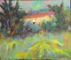 Old Oil Painting On Canvas Provençal Landscape Farm In Digne Robert Nyel