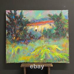 Old Oil Painting on Canvas Provençal Landscape Farm in Digne Robert Nyel