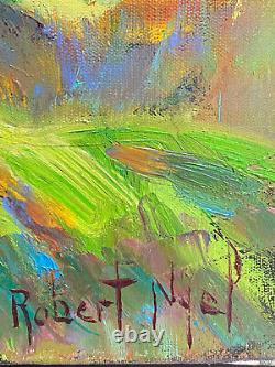 Old Oil Painting on Canvas Provençal Landscape Farm in Digne Robert Nyel