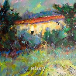 Old Oil Painting on Canvas Provençal Landscape Farm in Digne Robert Nyel