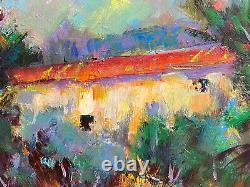 Old Oil Painting on Canvas Provençal Landscape Farm in Digne Robert Nyel