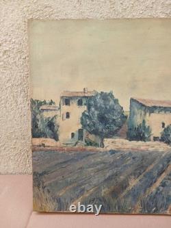 Old Oil Painting on Canvas Signed Guy Vidal Provencal Landscape