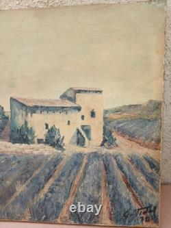 Old Oil Painting on Canvas Signed Guy Vidal Provencal Landscape