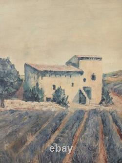 Old Oil Painting on Canvas Signed Guy Vidal Provencal Landscape