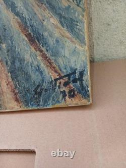 Old Oil Painting on Canvas Signed Guy Vidal Provencal Landscape