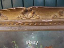 Old Oil Painting on Canvas Still Life Bouquet of Flowers signed M. Reheiser