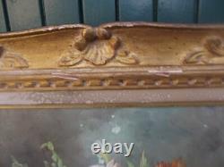Old Oil Painting on Canvas Still Life Flower Bouquet signed M. Reheiser