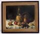 Old Oil Painting On Canvas Still Life Fruits 20th Century