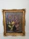 Old Oil Painting On Canvas Still Life With Bouquet Signed M. G.