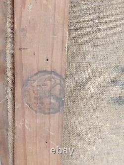 Old Oil Painting on Canvas Temple of Athens Signed Leo David