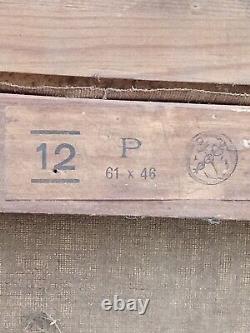 Old Oil Painting on Canvas Temple of Athens Signed Leo David