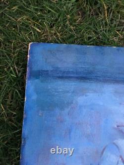 Old Oil Painting on Cardboard Portrait of a Woman Signed Schneider Kunz 1974