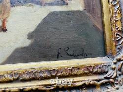 Old Oil Painting on Panel, 20th Century, Signed