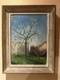 Old Oil Painting On Panel Apple Trees With Knife Flowers Unsigned Tree