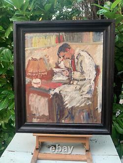 Old Oil Painting on Panel, Fauvism/Expressionism Style with Reader Frame