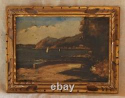 Old Oil Painting on Panel Signed M. Masse View of Beaulieu Sur Mer