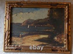 Old Oil Painting on Panel Signed M. Masse View of Beaulieu Sur Mer