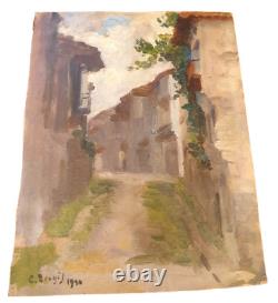 Old Oil Painting on Panel by Painter Charles Joseph Berges (1851-1941)