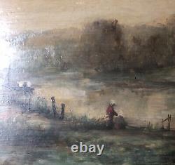 Old Oil Painting on Wood 19th Century Unsigned