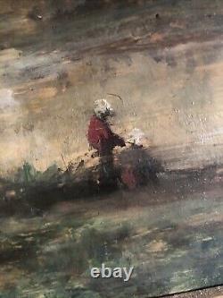 Old Oil Painting on Wood 19th Century Unsigned