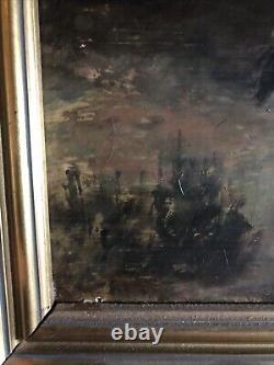 Old Oil Painting on Wood 19th Century Unsigned