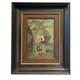 Old Oil Painting On Wood Of A Woman In The Forest, Barbizon, Cheintreille, 19th Century