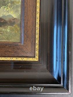 Old Oil Painting on Wood of a Woman in the Forest, Barbizon, Cheintreille, 19th Century